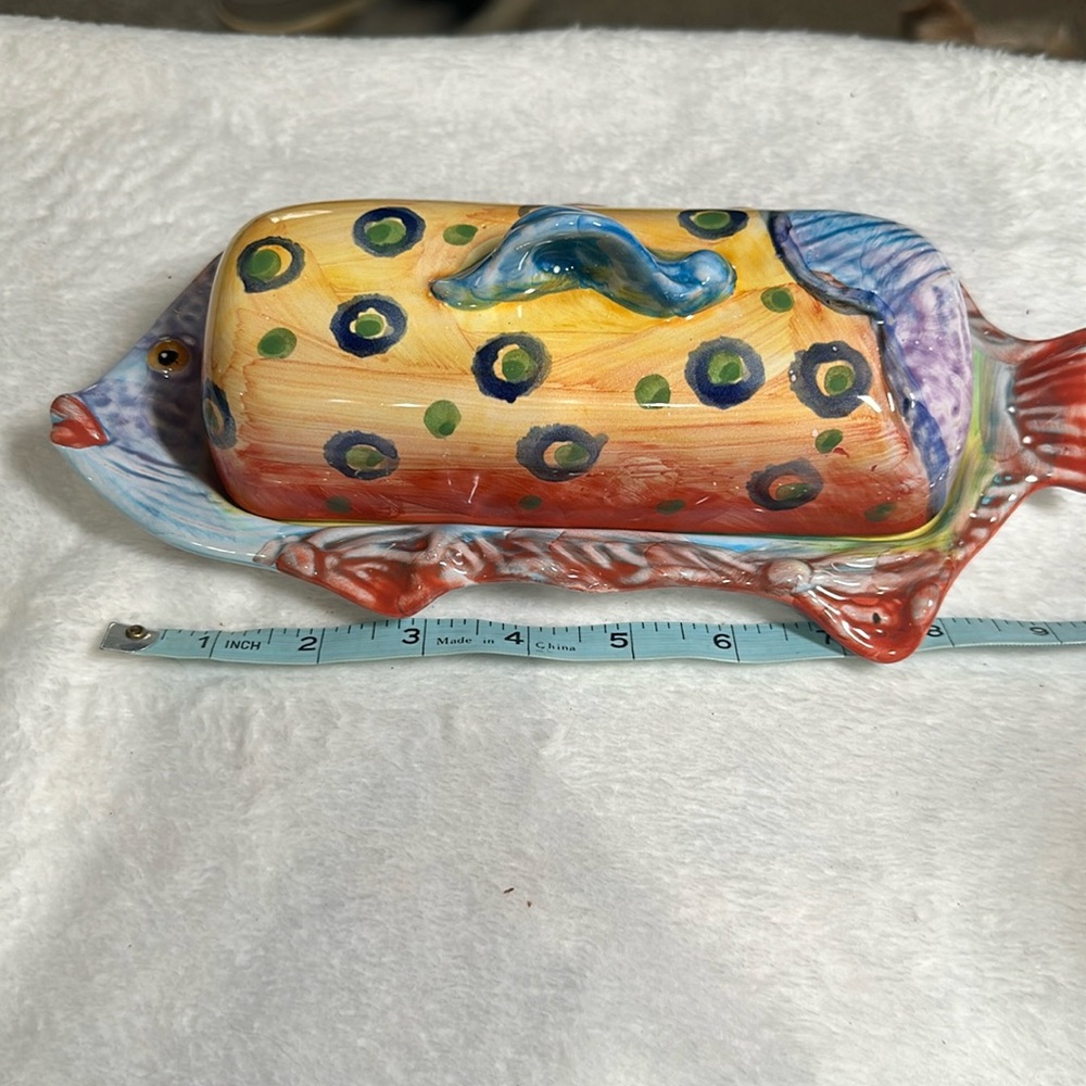 Vietri butter dish.